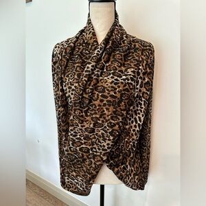 Majora animal print shirt draped  long sleeve SZ L